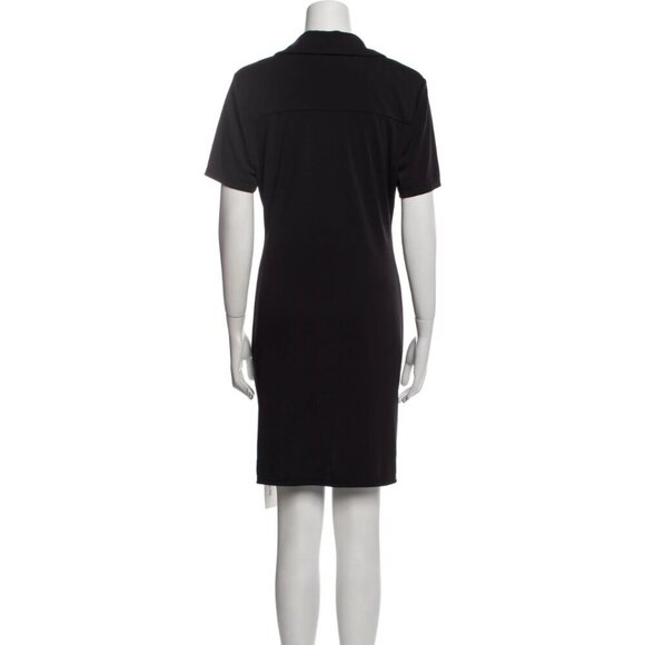 NWT Alice + Olivia Marsha Ruched V-Neck Mini Polo Tee Dress L #7997 - Picture 6 of 9